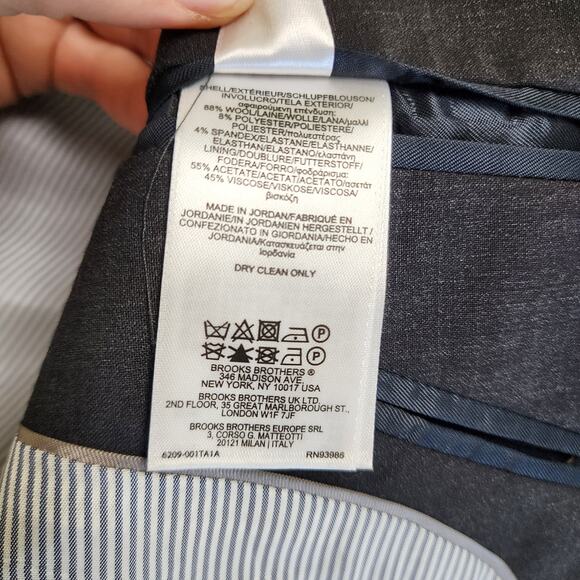 Brooks Brothers Mens Explorer Madison Fit Wool Blend Blazer Suit Jacket Size 42R - Picture 10 of 13